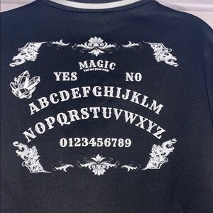 Black Varsity OUIJA Board Jacket Chest Up to 53” Loose Fit Goth